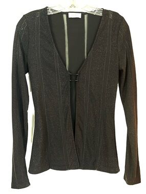 Meshki Black Hook Front Long Sleeve Top - Size S 🖤